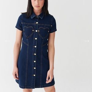Lazy Oaf Heart Denim Dress
